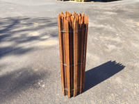 Ganivelle bois massif bois exotique rouge - hauteur 120 cm - L=5m - appointée (ecart 6/7 cm)