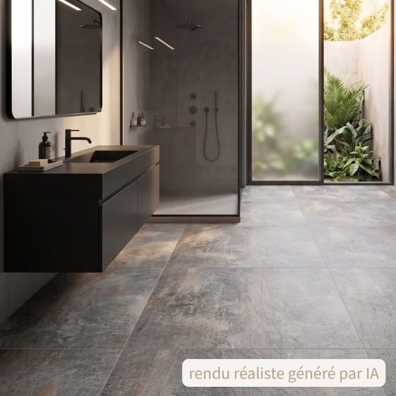 Carrelage grès cérame - Atelier Carbone I48 - 40x60cm - Ep=10mm - Parefeuille Provence