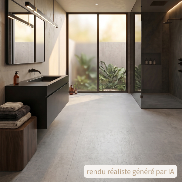 Carrelage grès cérame - New Port Ivoire H52 - 45x45cm - Ep=8mm - Parefeuille Provence