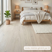 Parquet Contrecollé chêne 1 frise brossé verni mat blanchi 1092x155x14mm (BC8-DBE1-L05-BLR-K14155-M)