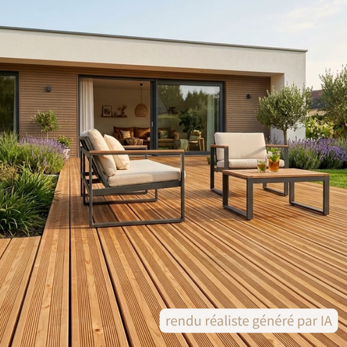 Lame de terrasse douglas striée classe 3 - 27x145 - L=3m