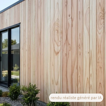 Bardage douglas naturel classe 3 - 21x122 - L=3,95m (profil vision)