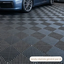 Dalle de Garage PVC Clipsable 400x400mm - noir