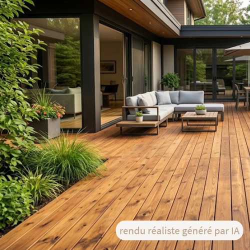 Lame de terrasse épicéa marron classe 3 - 20x145 - L=3m