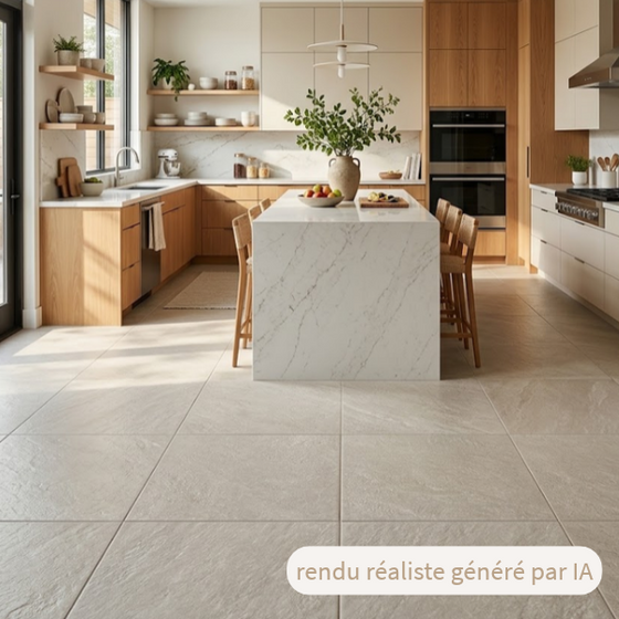 Carrelage intérieur grès cérame couleur Perle - gamme Samsara ref D927 - 30x30cm - Ep=7mm - Novoceram