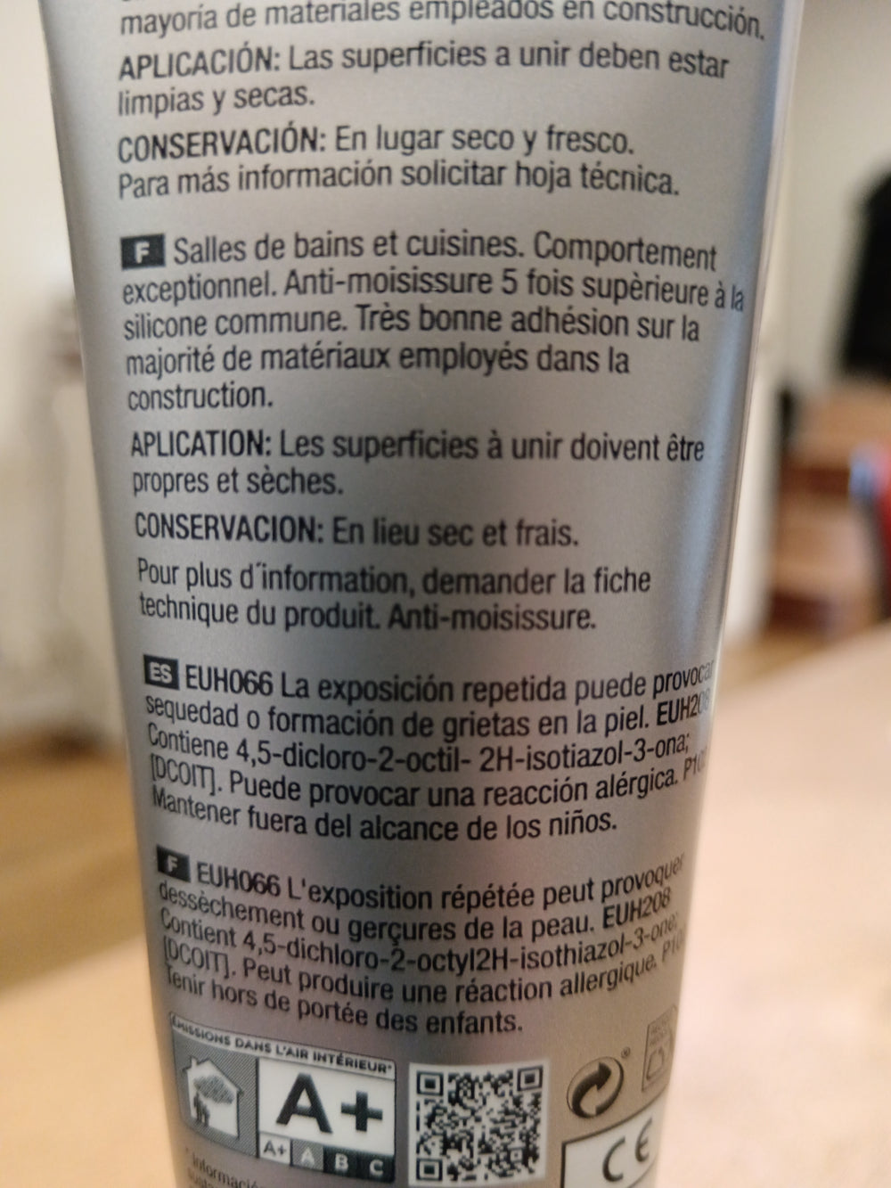 Mastic Silicone Salle de Bain Blanc Tecnosil S-5 (Tube 100 ml)