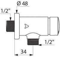 Robinet temporisé 7 sec Temposoft 2 pour urinoir, à déclenchement souple à poser en applique équerre D 15 x 21 mm réf. 778800 DELABIE