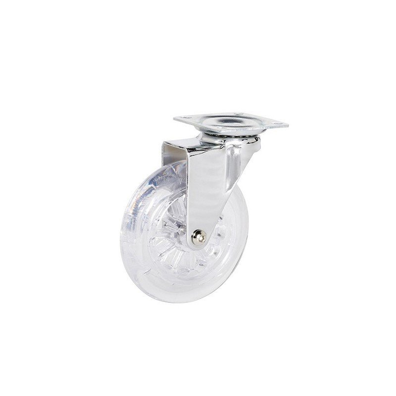 Roulette Design Transparente Sphérique de 100 mm, Charge 75Kg. EAN 3041107867407