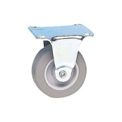 Roulette fonctionnelle fixe à platine caoutchouc gris non tâchant Ø32mm charge 12kg - CIME