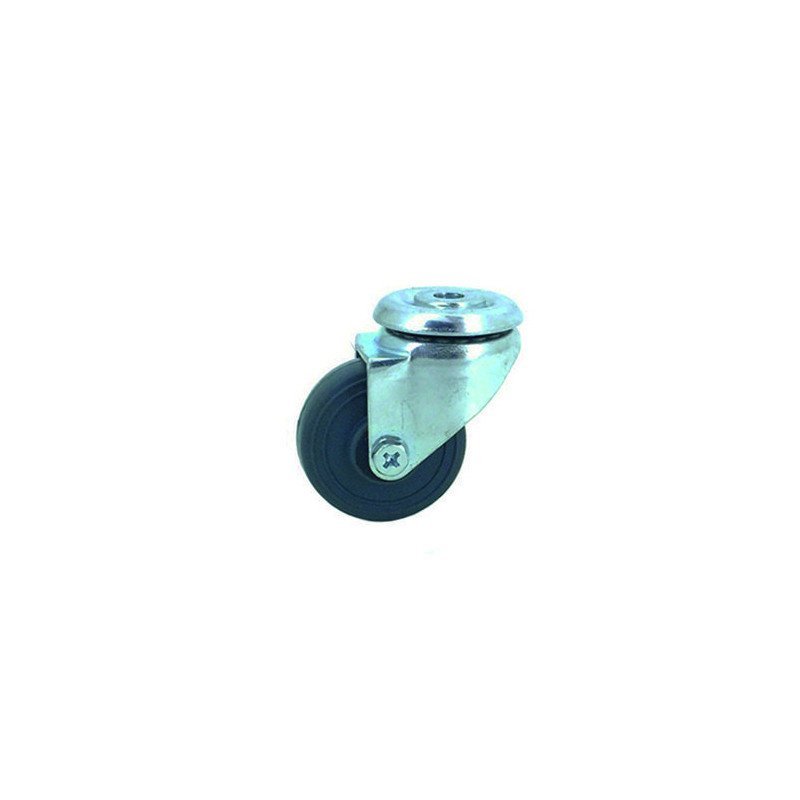 Roulette Pivotante A Œil Galet Caoutchouc Gris Diam 35 mm Caujolle