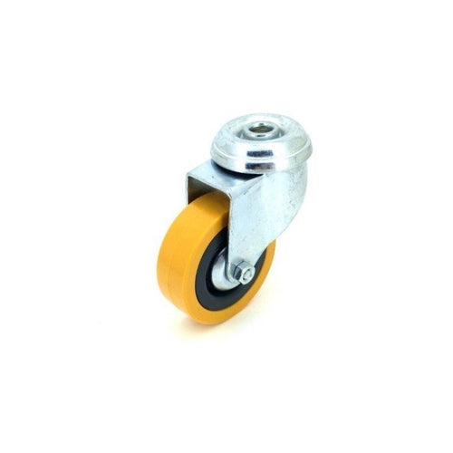 Roulette Pivotante À Oeil Galet Caoutchouc Jaune Diam 65 mm Caujolle