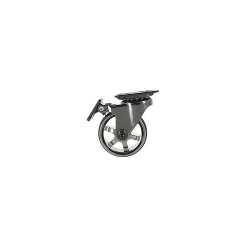 Roulette Pivotante À Platine Ø 50 Mm A Frein Finition Black Nickel Caujolle