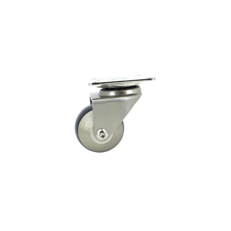 Roulette Pivotante À Platine Ø 50 Mm Finition Champagne Caujolle