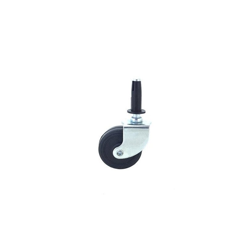 Roulette Pivotante A Tige Galet Caoutchouc Gris Diam 42 mm Caujolle