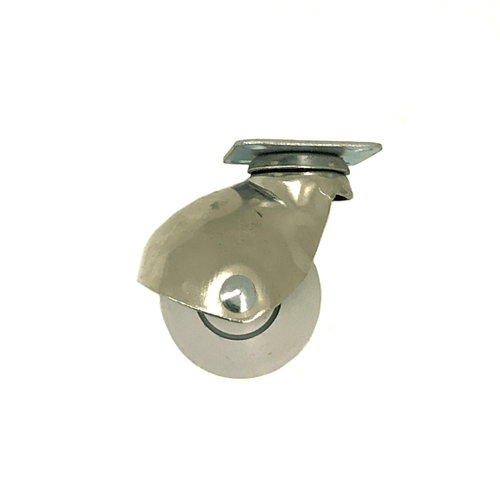 Roulette pivotante aplatine galet boule caoutchouc gris 50
