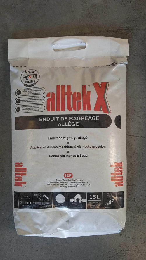 Sac d'enduit de ragréage allégé Alltek X - 15L (surplus de chantier)