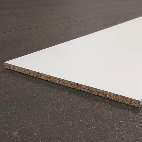 Tablette Bois Aggloméré Mélaminé Blanc Perle - 2000 x 400 x 16 mm