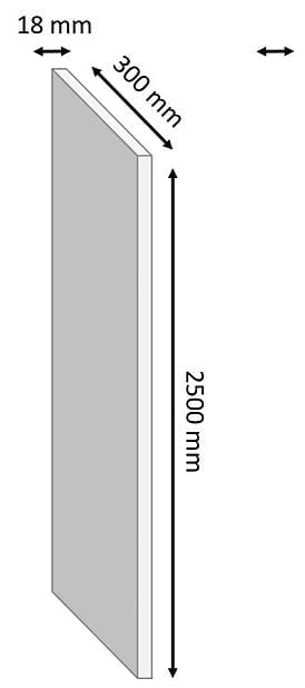 Tablette Bois Aggloméré Mélaminé Chene Gris - 2500 x 300 x 18 mm