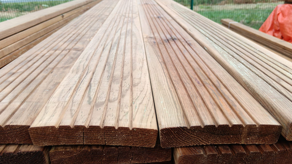 Terrasse pin impregné marron classe 4 Cancun - 28x145 - L=3m