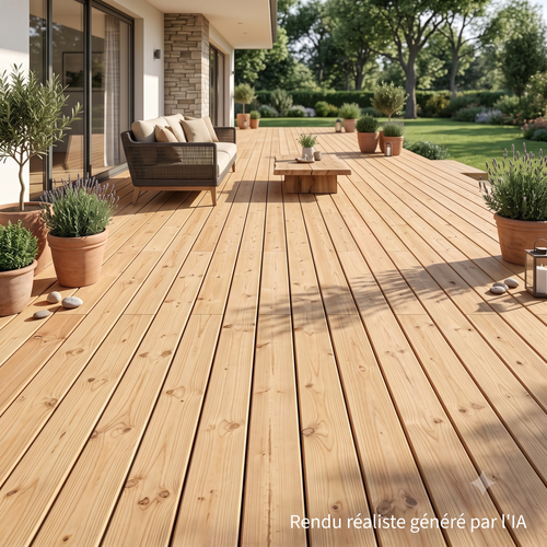Lame de terrasse douglas naturel classe 3 Pyla - 25x145 - L=4m