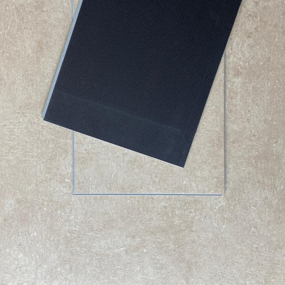 Sol PVC-SPC imitation carrelage Travertin Beige - 610 x 305 × 5.0mm sous-couche intégrée