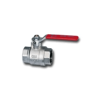 Vanne à bille avec levier acier (rouge) FF 1/4 x 1/4 - Cimberio CIM 14M