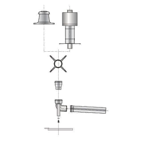 Kit de raccordement cheminée rigide PPS diamètre 80 mm DY717 réf. 84887717